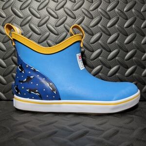 XTRATUF KIDS SALMON SISTERS ANKLE DECK BOOT BLUE KILLER WHALE KIDS SIZE 2